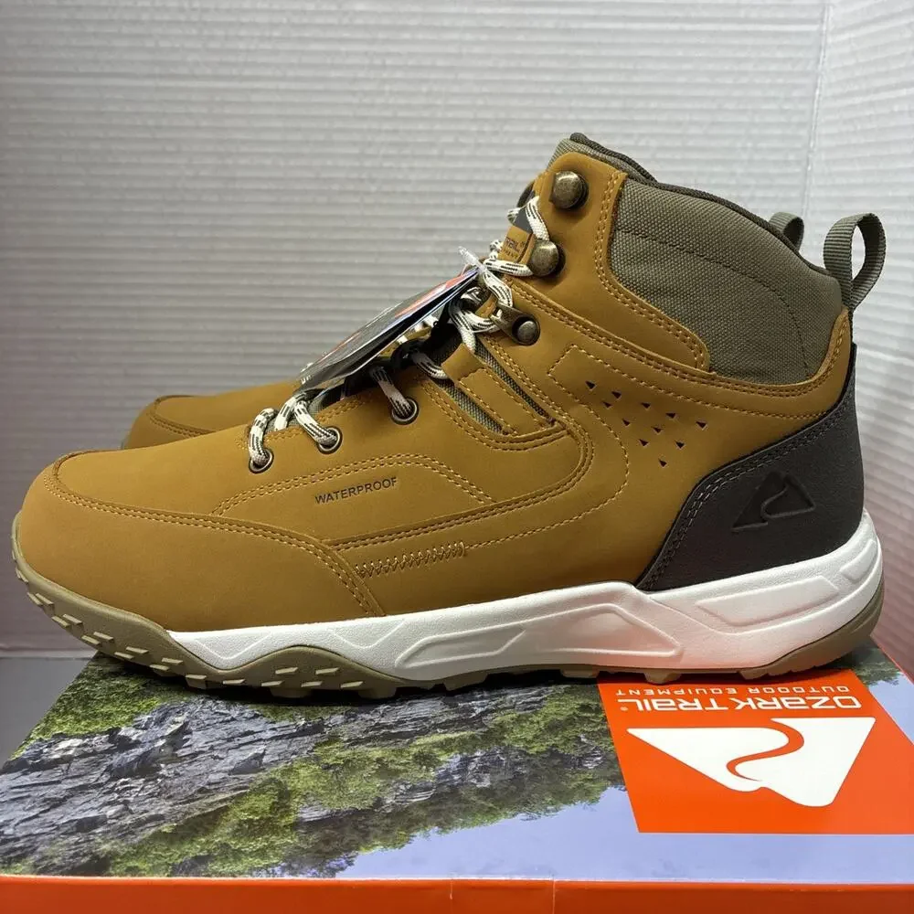 Ozark Trail Mens Size 11 Sport Hiker Shoes Waterproof Hiking Boots Wheat Leather